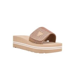 GUESS Womens 7 M Light Pink Abet Open Toe Platform Slide Sandals NEW FX2